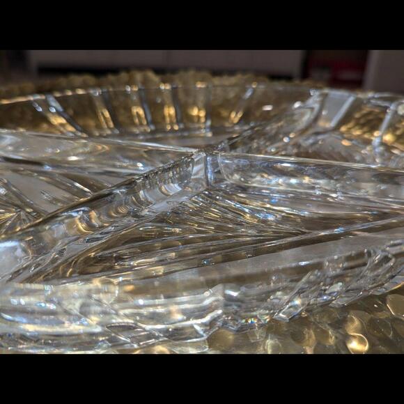 Vintage Crystal Serving Platter-Heavy! - Picture 2 of 9